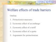 Welfare effects of trade barriers
