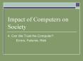 Impact of Computers on Society PowerPoint PPT Presentation