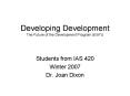 Developing Development The Future of the Development Program at BYU PowerPoint PPT Presentation