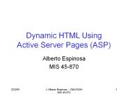 Dynamic HTML Using Active Server Pages (ASP)