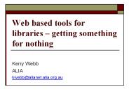 Web based tools for libraries 