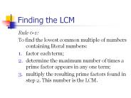 Finding the LCM