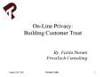 OnLine Privacy: Building Customer Trust PowerPoint PPT Presentation