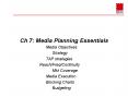 Ch 7: Media Planning Essentials PowerPoint PPT Presentation
