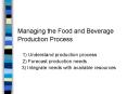 Managing the Food and Beverage PowerPoint PPT Presentation