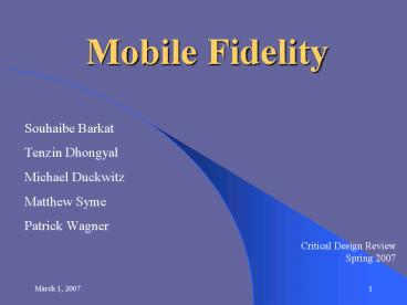 Mobile Fidelity