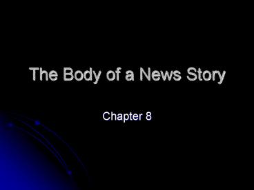 The Body of a News Story