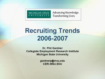 Recruiting Trends 20062007