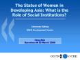The Status of Women in Developing Asia: What is the Role of Social Institutions PowerPoint PPT Presentation