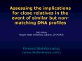 Assessing the implications for close relatives in the event of similar but non-matching DNA profiles PowerPoint PPT Presentation