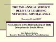 THE 2ND ANNUAL SERVICE DELIVERY LEARNING NETWORK MPUMALANGA Thursday, 31 April 2005 PowerPoint PPT Presentation