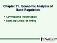 Chapter 11. Economic Analysis of Bank Regulation PowerPoint PPT Presentation
