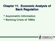 Chapter 11. Economic Analysis of Bank Regulation