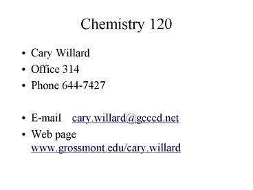Chemistry 120