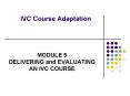 IVC Course Adaptation PowerPoint PPT Presentation