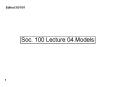 Soc. 100 Lecture 04.Models PowerPoint PPT Presentation