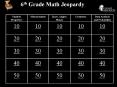 6th Grade Math Jeopardy PowerPoint PPT Presentation
