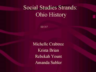 Social Studies Strands: Ohio History