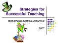 Strategies for Successful Teaching PowerPoint PPT Presentation