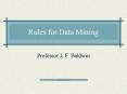 Rules for Data Mining PowerPoint PPT Presentation
