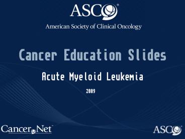 Cancer Education Slides