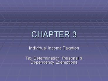 Individual Income Taxation