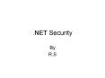 .NET Security PowerPoint PPT Presentation