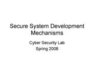 Secure System Development Mechanisms