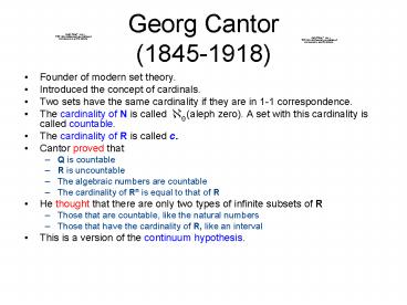 Georg Cantor 18451918