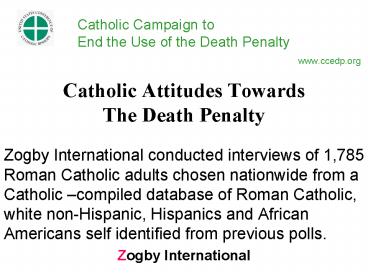 Catholic Attitudes Towards The Death Penalty