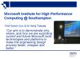 Microsoft Institute for High Performance Computing Southampton Prof Simon Cox PowerPoint PPT Presentation