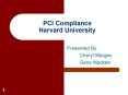 PCI Compliance Harvard University PowerPoint PPT Presentation