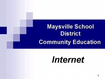Maysville School District Community Education
