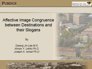 Affective Image Congruence between Destinations and their Slogans