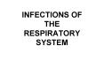 INFECTIONS OF THE RESPIRATORY SYSTEM PowerPoint PPT Presentation