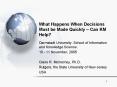What Happens When Decisions Must be Made Quickly Can KM Help PowerPoint PPT Presentation