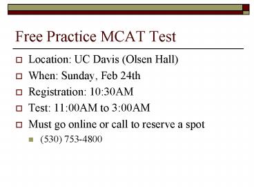 Free Practice MCAT Test