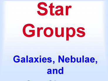 Star Groups