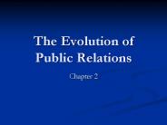 The Evolution of Public Relations