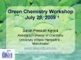 Green Chemistry Workshop July 28, 2009 PowerPoint PPT Presentation