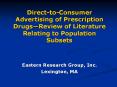 Direct-to-Consumer Advertising of Prescription Drugs PowerPoint PPT Presentation