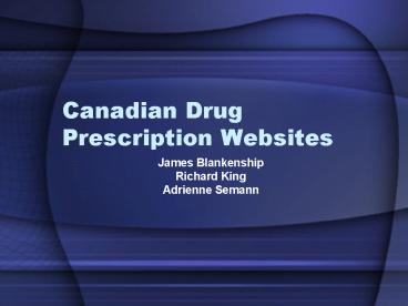 Canadian Drug Prescription Websites