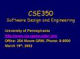 CSE350 Software Design and Engineering PowerPoint PPT Presentation