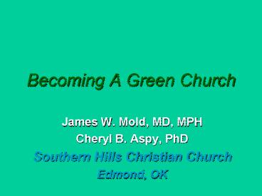 Becoming A Green Church