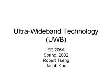 UltraWideband Technology UWB