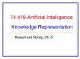 74.419 Artificial Intelligence  Knowledge Representation PowerPoint PPT Presentation