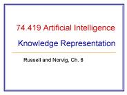 74.419 Artificial Intelligence  Knowledge Representation