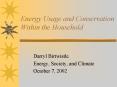 Energy Usage and Conservation Within the Household PowerPoint PPT Presentation