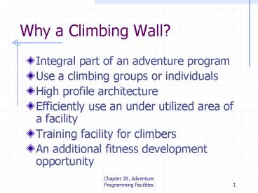 Why a Climbing Wall