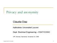 Privacy and anonymity